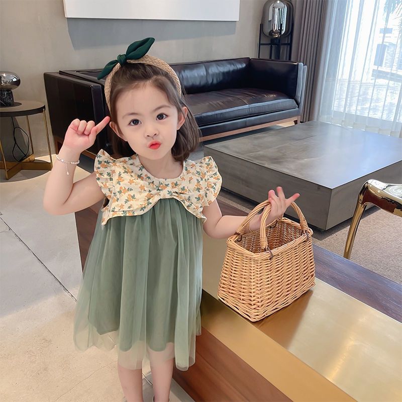 寶寶夏裝寶寶飛袖紗裙女童夏裝女童蓬蓬裙連衣裙洋氣韓版新款時尚