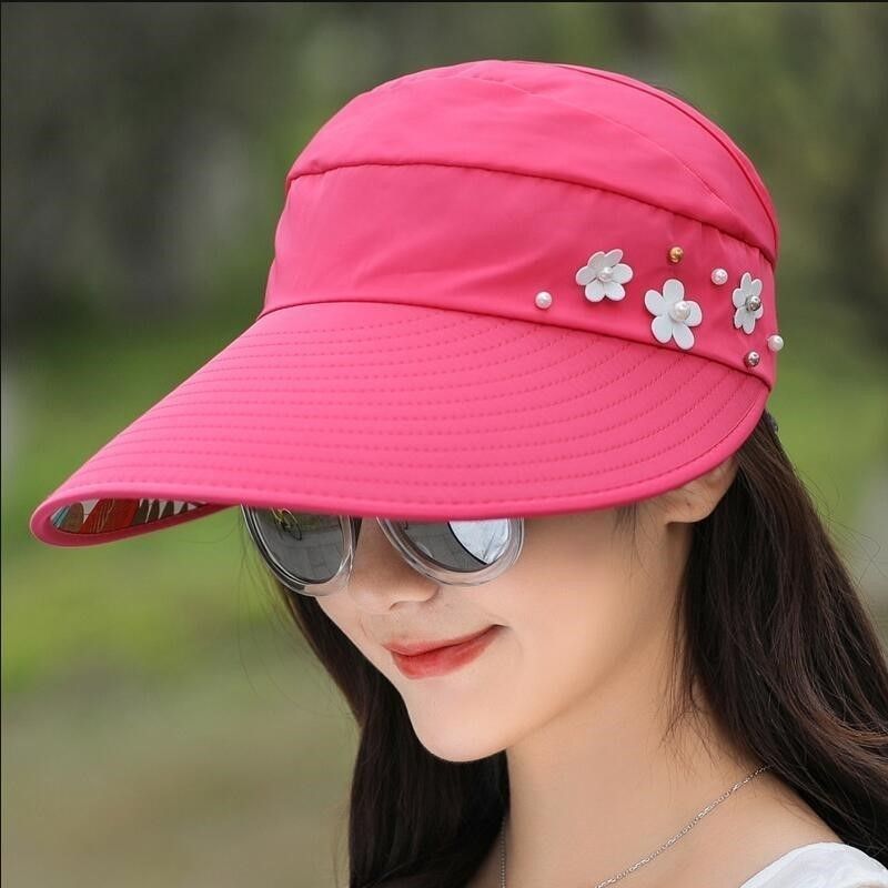 Empty top sun hat women's summer anti-ultraviolet foldable hat sunscreen hat cover face sun hat