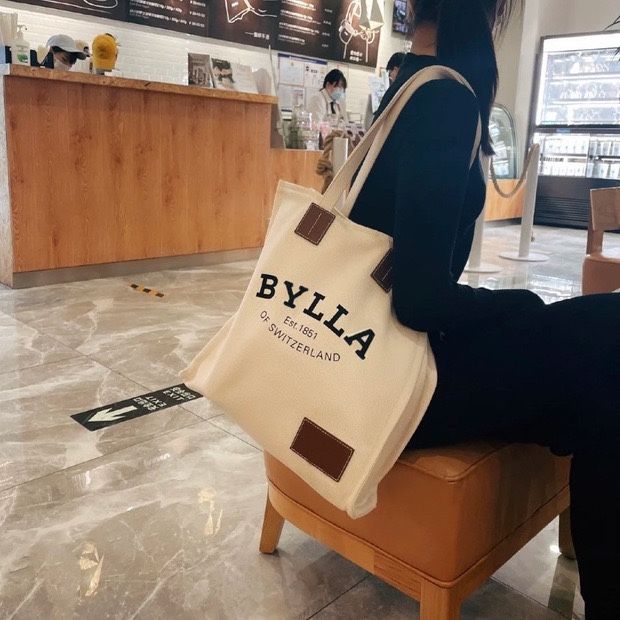 趙露思同款帆布包包女小眾ins韓風單肩包學生慵懶風大容量手提袋