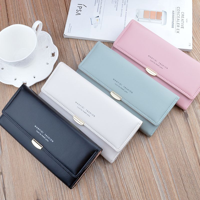 Fashion new wallet women's bag cover type lady simple mother wallet long section soft side Korean version large capacity clutch bag