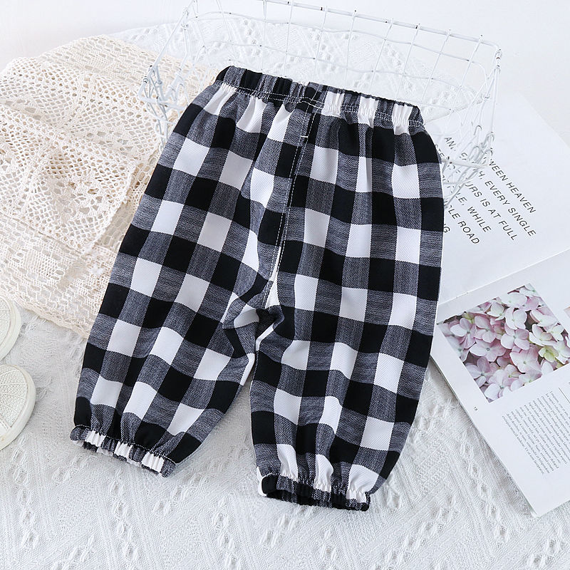 Baby anti-mosquito pants children's thin section summer bloomers children's casual boys and girls baby ice silk sweatpants loose