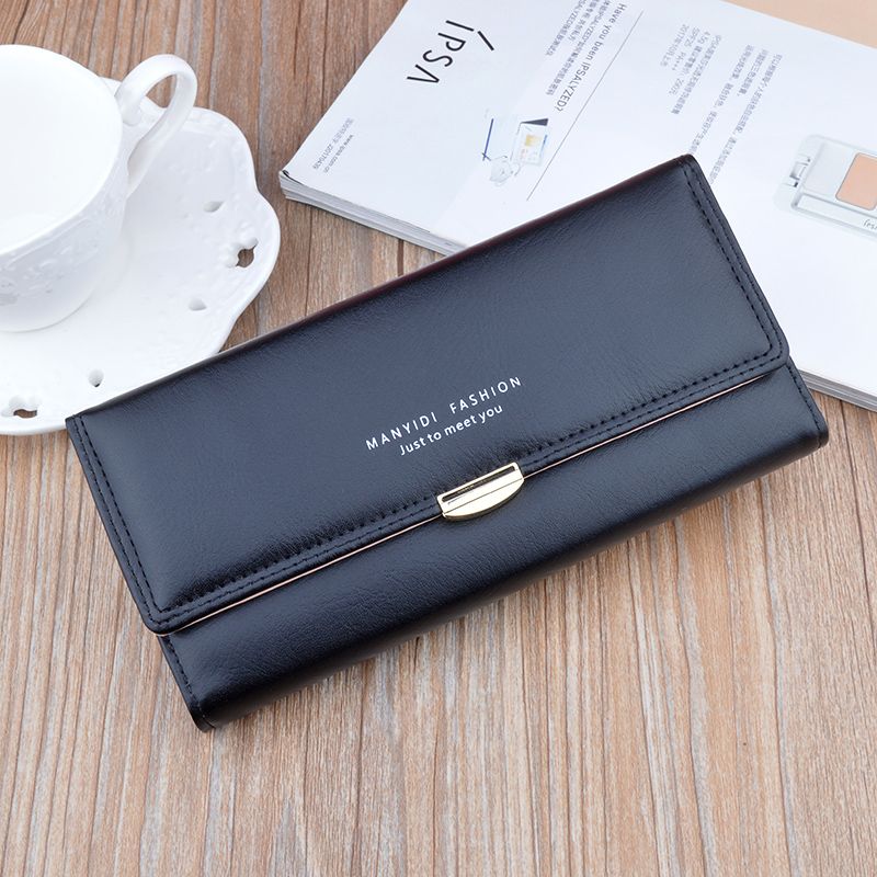 Fashion new wallet women's bag cover type lady simple mother wallet long section soft side Korean version large capacity clutch bag