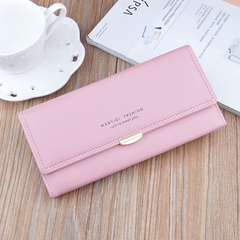 Fashion new wallet women's bag cover type lady simple mother wallet long section soft side Korean version large capacity clutch bag