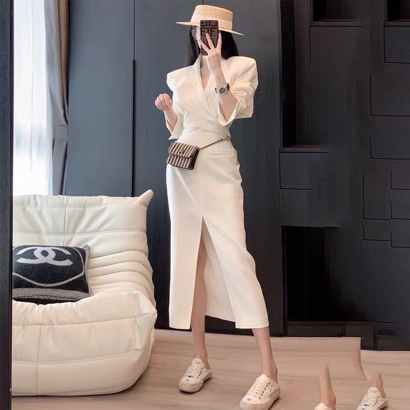 High sense small fragrance skirt 2022 new light familiar style women's temperament professional suit skirt two-piece suit