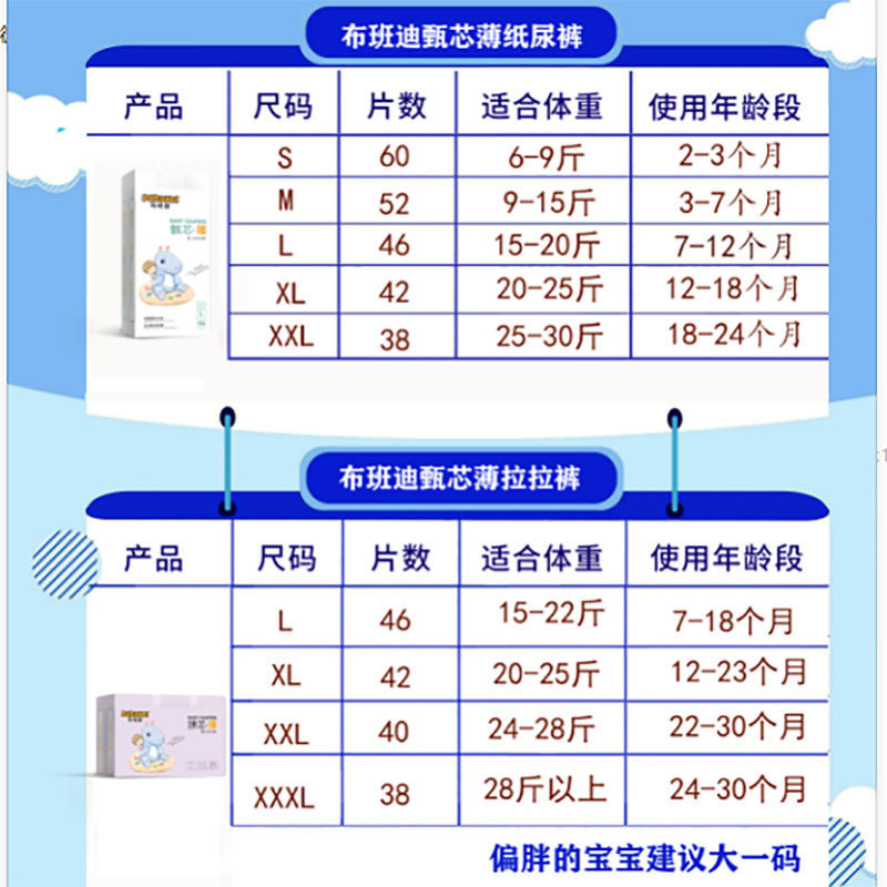 【夏季爆款】布班迪纸尿裤拉拉裤尿不湿超薄透气干爽男女宝宝通用