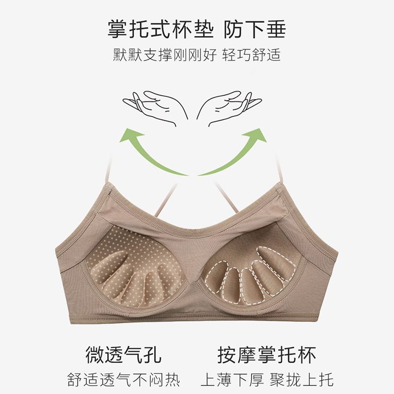 Ou Shibo pure cotton tube top underwear women gathered anti-sagging bra women's breasts with breast support sexy wrapped chest small vest