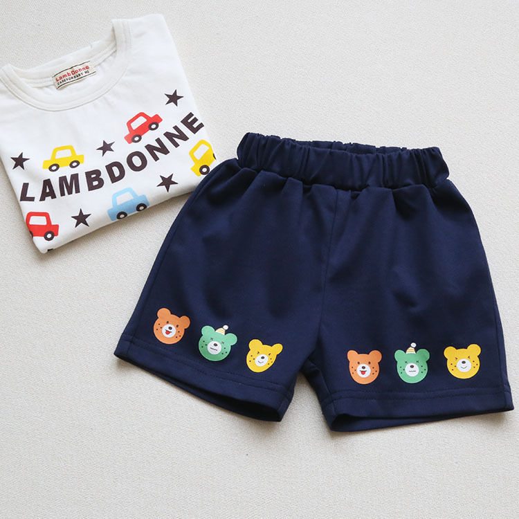 Summer boy's shorts wear children's baby shorts five-point pants summer pure cotton thin section cartoon casual