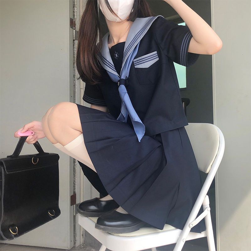 西西夜话jk深海日记夏服jk原创制服短袖水手服日系校供感学生套装 5月日发完 虎窝拼