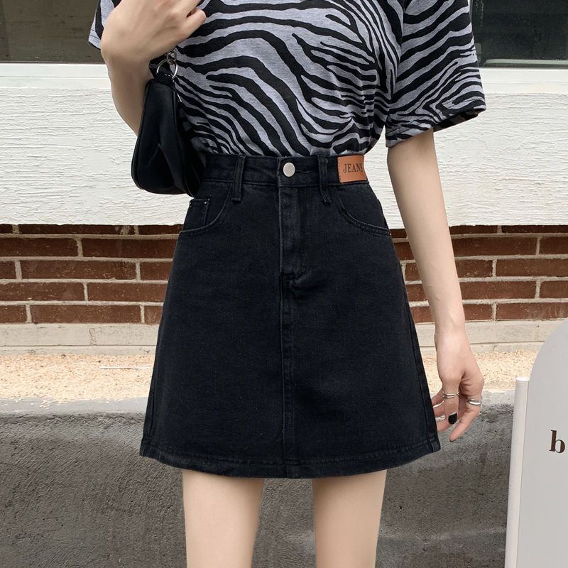 設計感包臀短裙辣妹牛仔裙女春夏季復古高腰半身裙大碼胖mm裙子