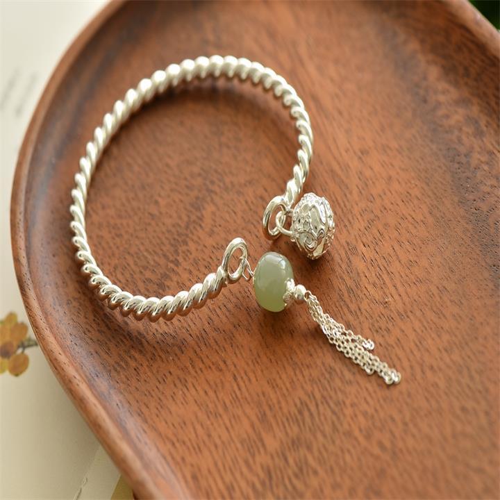 Tassel Bell Bracelet One Step One Ring One Step One Thinking Antique Round Beads Tassel Bell Bracelet Girlfriend Couple