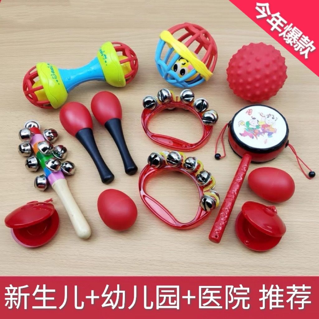 红色沙锤初生婴儿可啃咬奥尔夫打击乐器幼儿园孩子音乐玩具早教具