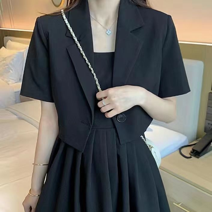 Suit high sense dress temperament 2022 new women's wear large early spring fat mm two piece suit summer