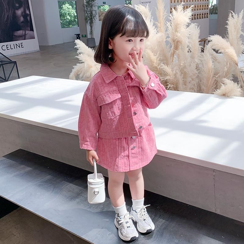 Children's clothing girls autumn suit 2021 new Korean style jacket children's fashionable foreign style short skirt two-piece trendy