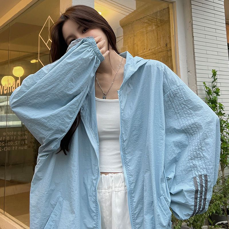 New sunscreen clothes in summer women's Korean Hoodie loose and thin, versatile hip-hop pop lazy coat, trendy girl