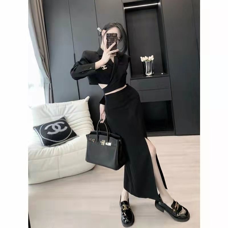 High sense small fragrance skirt 2022 new light familiar style women's temperament professional suit skirt two-piece suit