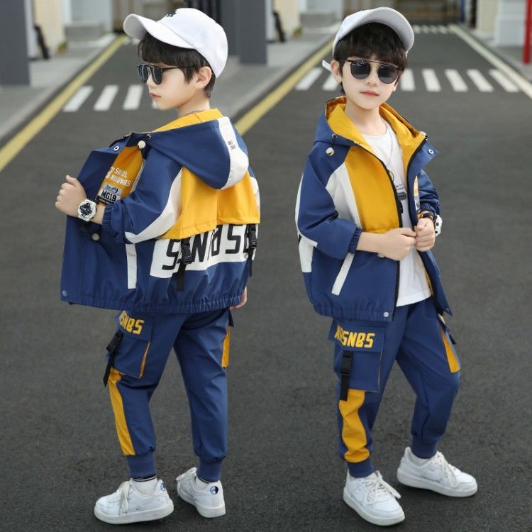 男童春秋裝套裝2023新款兒童兩件套男孩洋氣衣服中大童春季韓版潮
