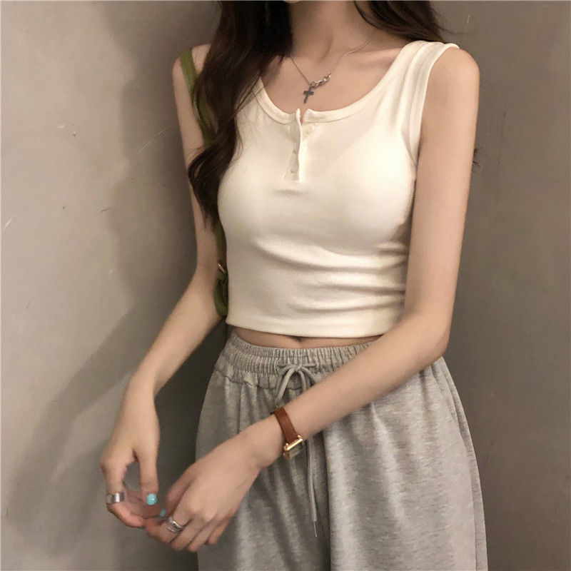 Small camisole women's summer self-cultivation looks thin plus size fat sister mm short style outerwear bottoming shirt top tide