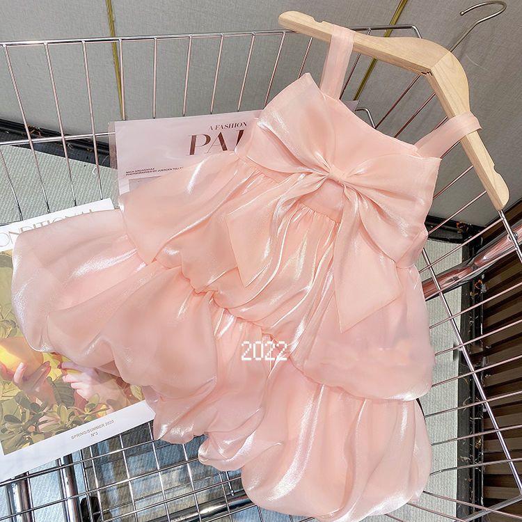 女童吊带公主连衣裙夏季新款韩版洋气网红时髦无袖背心蓬蓬裙