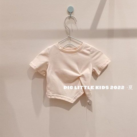 Pure cotton summer clothes girls small and medium children's clothes 2022 short-sleeved T-shirt foreign style baby Korean version solid color all-match tops