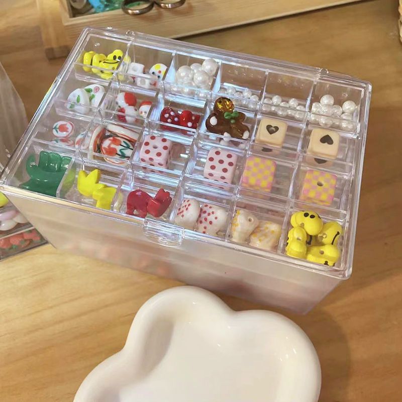儿童串珠透明收纳盒塑料盒DIY珠子饰品配件盒子女散珠首饰配件盒