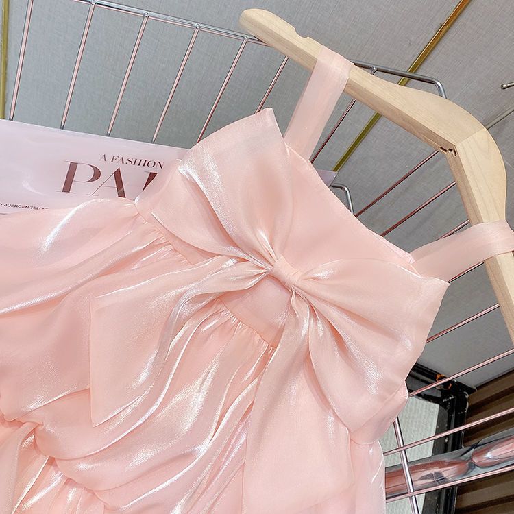 女童吊带公主连衣裙夏季新款韩版洋气网红时髦无袖背心蓬蓬裙