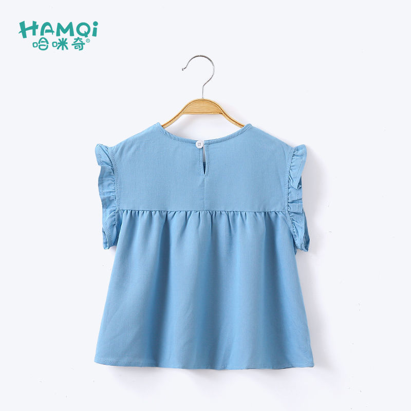 Children's clothing girls' shirts 23 years new foreign style baby tops baby loose version pullover tops summer thin section
