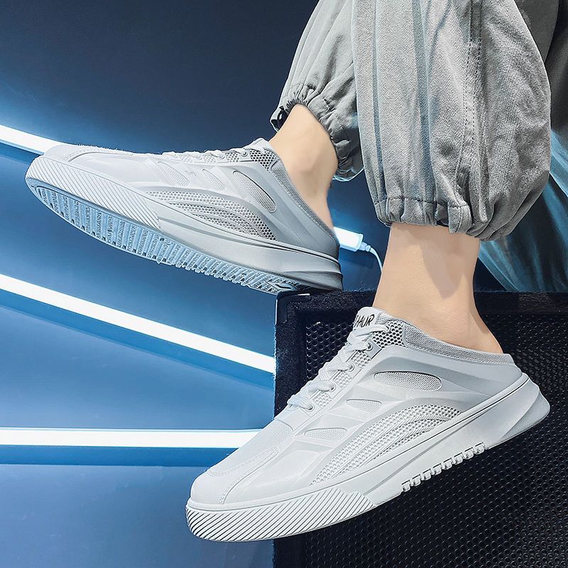 Baotou slippers men's summer outer wear breathable deodorant half slippers sports and leisure men's heelless loafers sandals
