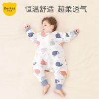 贝肽斯新生婴儿恒温睡袋夏季薄款透气宝宝四季通用睡袋防踢被神器