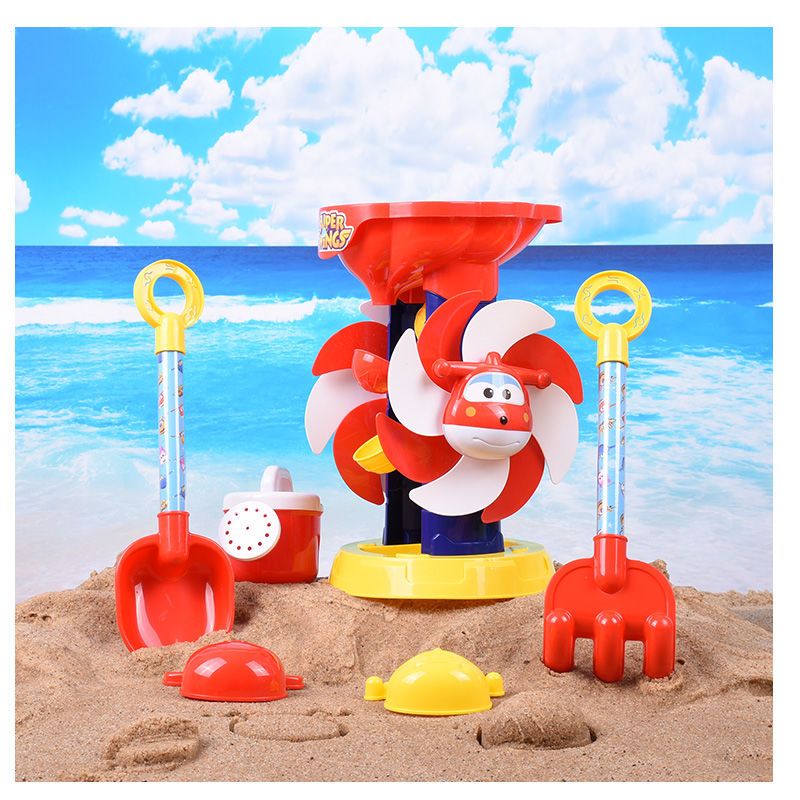 超级飞侠沙滩玩具儿童沙漏玩沙车套装挖沙玩沙子铲子和桶大号工具