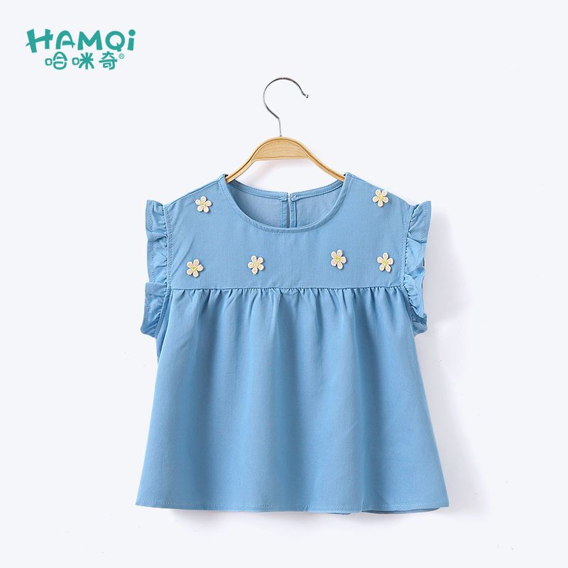Children's clothing girls' shirts 23 years new foreign style baby tops baby loose version pullover tops summer thin section