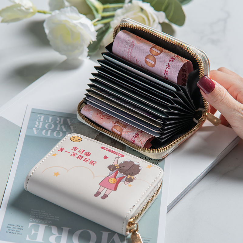 Niche net red card bag female small and exquisite multi-card slot large-capacity anti-degaussing anti-theft brush Korean ins driver's license coin purse