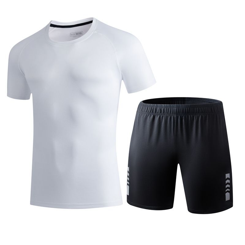 夏季新款男士短袖休闲运动套装男健身跑步户外运动服速干t恤/套装