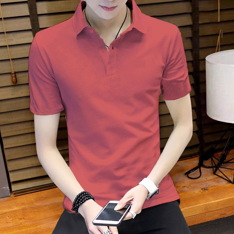 Men's lapel POLO shirt summer short-sleeved t-shirt loose casual business trend men's clothing bottoming shirt 1/2 piece
