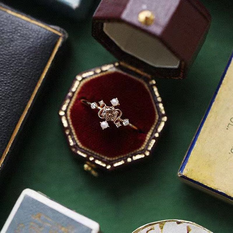 Neuer, hochwertiger Ring aus 925er Silber mit echter Naturperle in Roségold für Damen im Vintage- und Industriestil._voghion.com