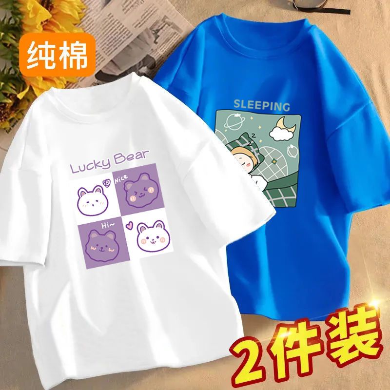 2022 latest summer clothes 100% cotton T-shirt boys and girls explosive foreign style tops children's trendy tops children's short-sleeved