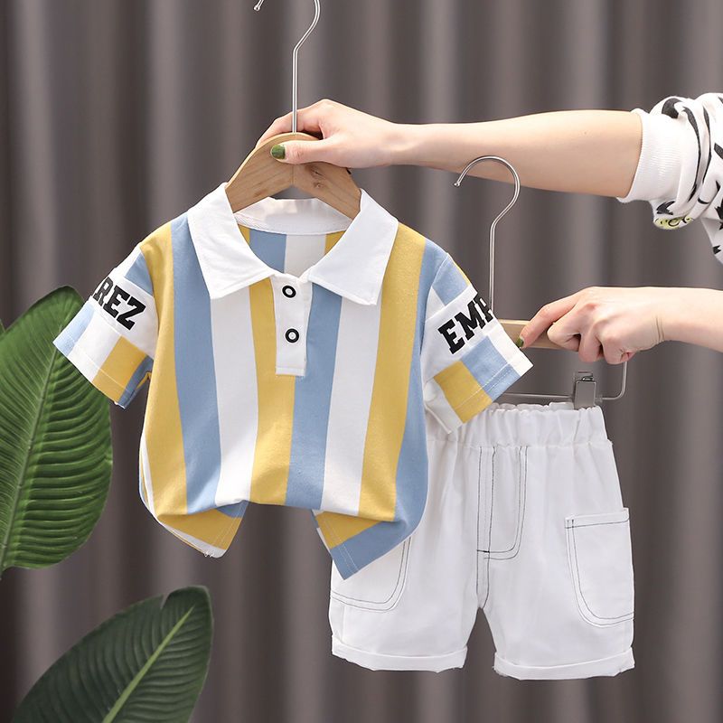 男童夏装套装夏季新款小童男宝宝时尚短袖polo衫儿童两件套潮