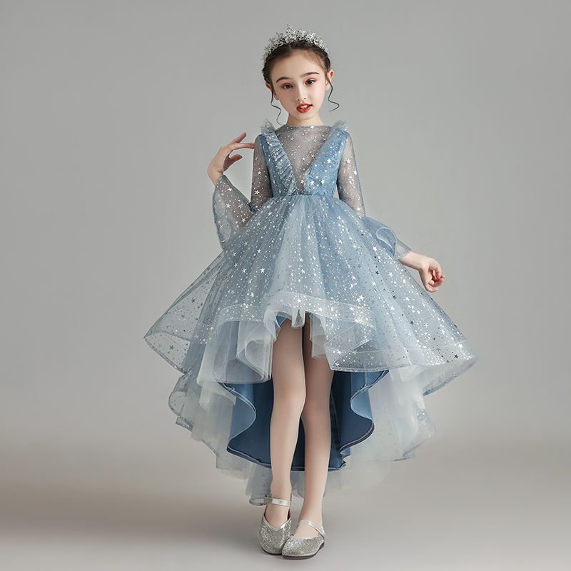 公主裙女童生日聚會走秀禮服女孩高端鋼琴演出服洋氣花童婚紗禮服