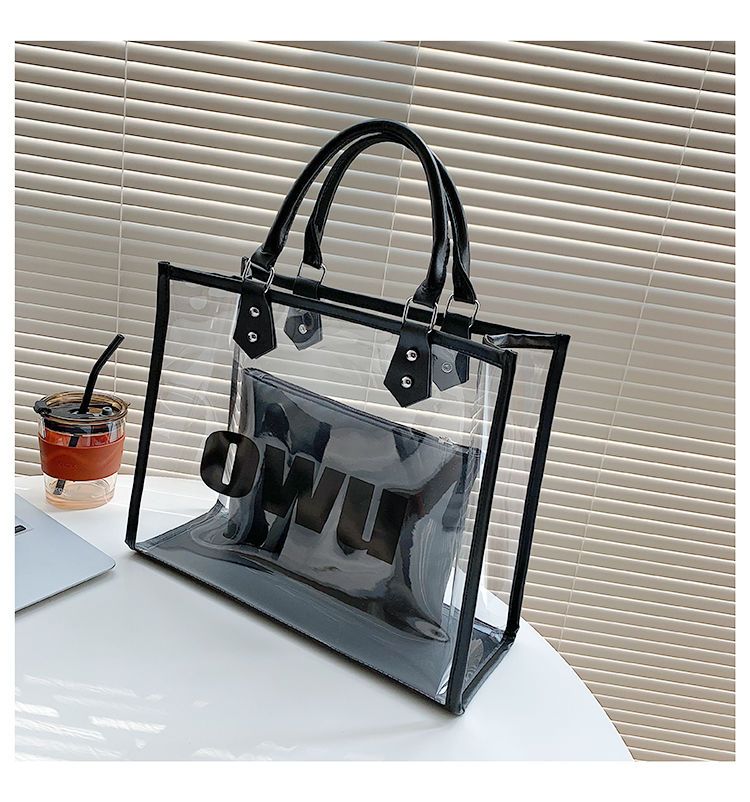 This summer, transparent large capacity are popular for women's 2022 new trendy jelly single shoulder bags with a_voghion.com