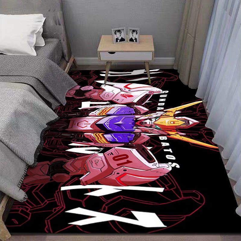 Gundam Bedroom Carpet Anime Gundam E-sports Game Bedside Blanket Mobile Suit Boys Home Anime Floor Mat
