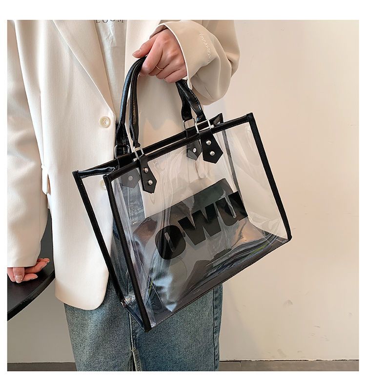 This summer, transparent large capacity are popular for women's 2022 new trendy jelly single shoulder bags with a_voghion.com