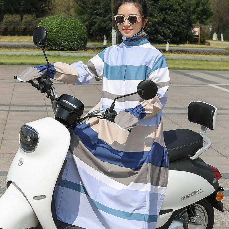 Riding electric motorcycle sun protection clothing women's shawl summer long cotton breathable battery car UV protection sunshade one size fits all