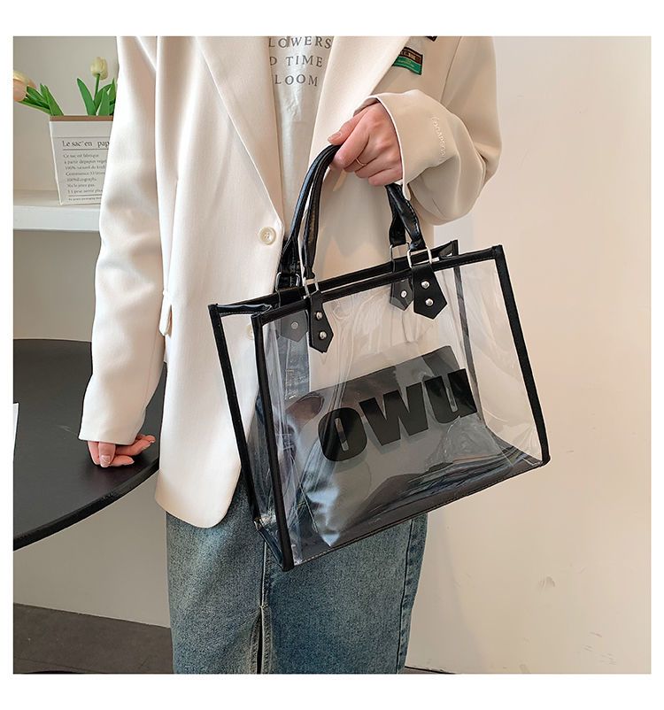 This summer, transparent large capacity are popular for women's 2022 new trendy jelly single shoulder bags with a_voghion.com