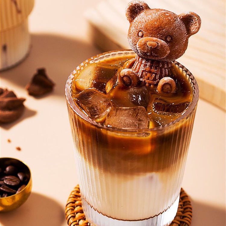 小熊冰块模具自制咖啡饮料冰模硅胶网红冰球家用自制冰糕冰格神器
