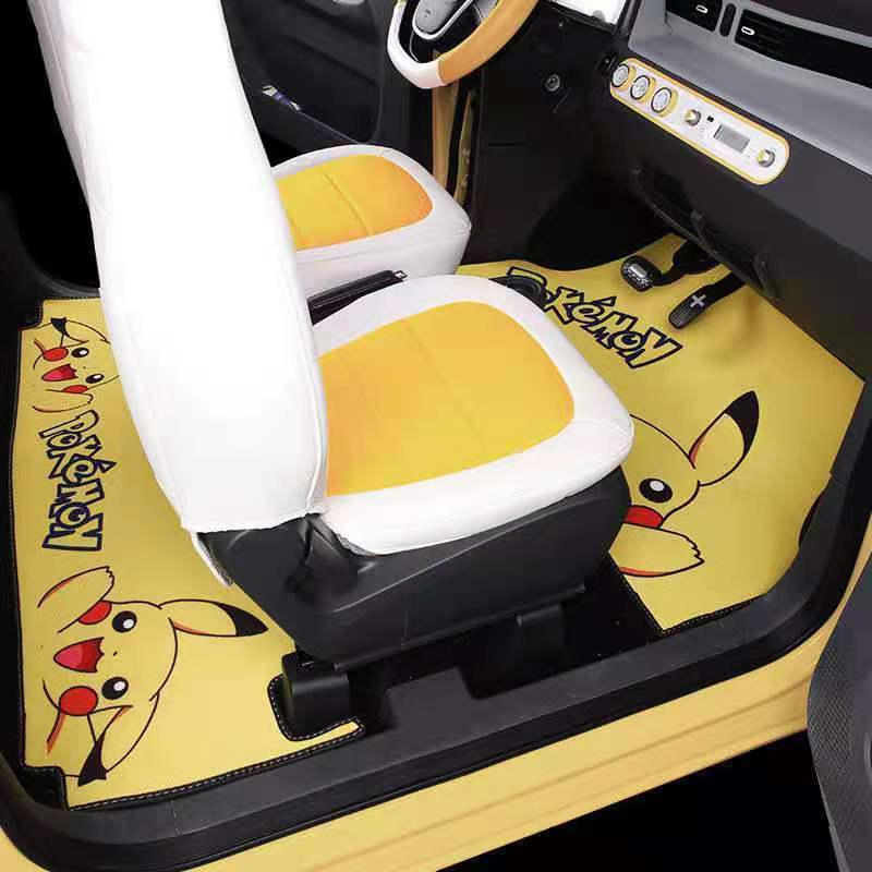 Wuling Hongguang Mini Macaron NanoEV Chery Ice Cream Car Floor Mat Cartoon Short Plush Cute Foot Mat