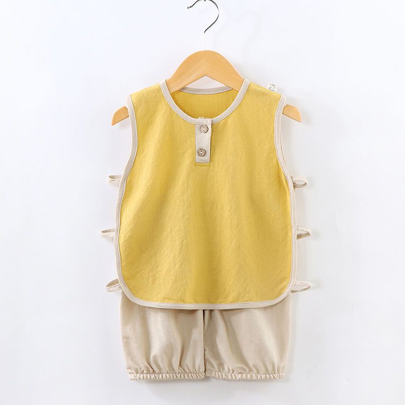 【超涼爽/琵琶服】0-4歲寶寶夏季衣服男女嬰兒無袖T恤兒童短褲套