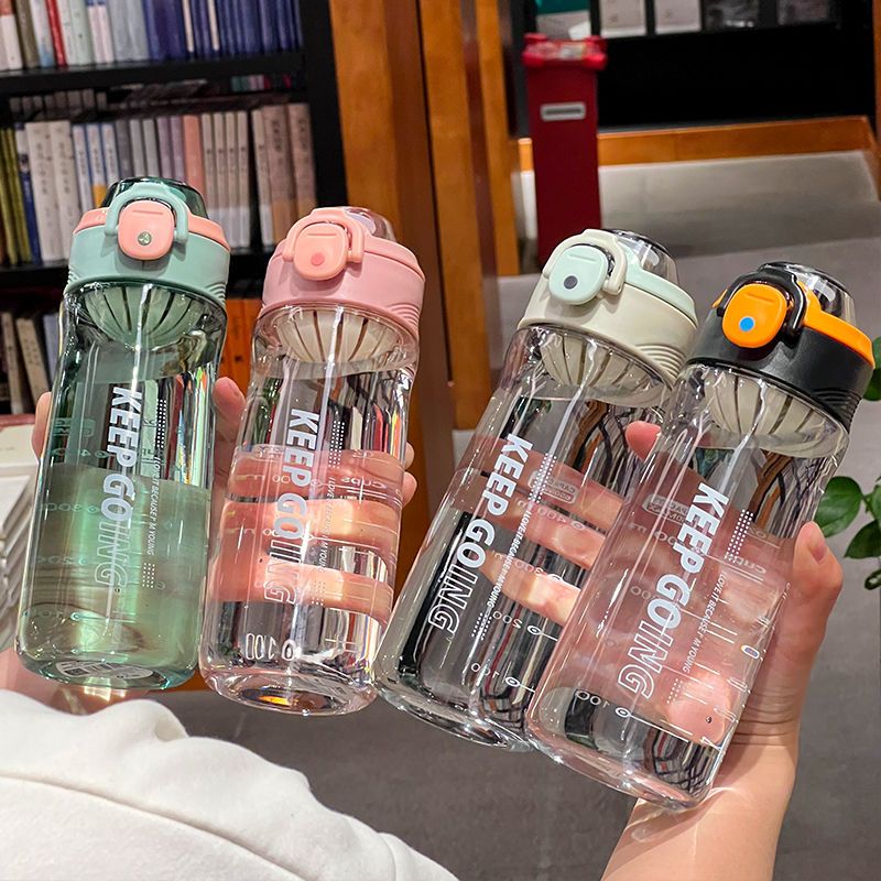  summer new student portable water cup with scale high-value men and women hand cup plastic anti-fall cup