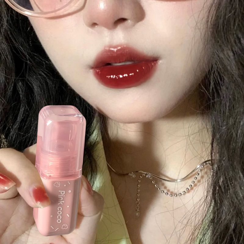 微醺玫瑰啵啵唇~玻璃鏡面水光唇釉保濕滋潤防水不掉色學生黨唇蜜