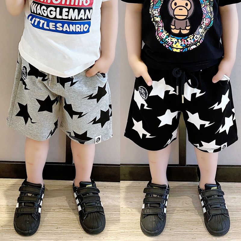 Cotton children's clothing for boys and girls 2023 summer new Korean version of sports thin section heavy industry tie-dye beach shorts