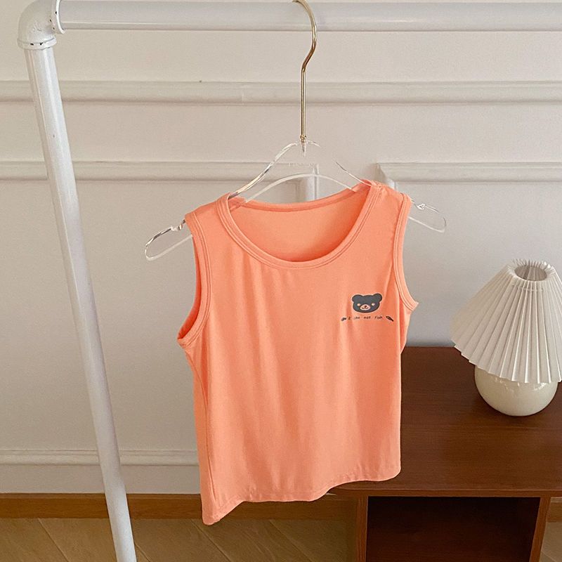 Children's vest inner wear boy modal sleeveless bottoming summer thin section close-fitting pure cotton girl baby sling