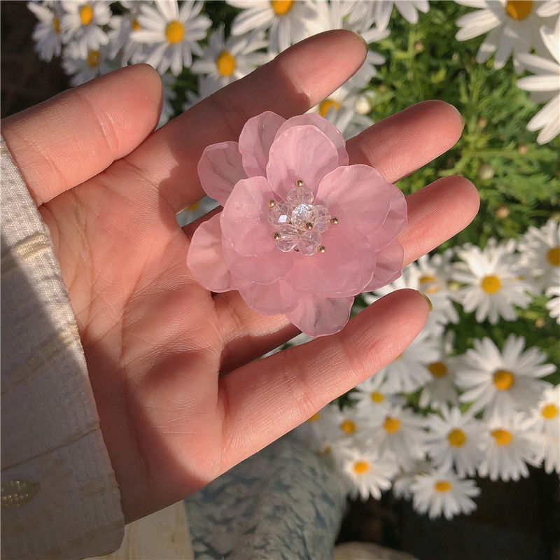 Sweet cherry blossom hair Jiashan Camellia broken hair clip hairpin net red 2022 new female summer small hairpin